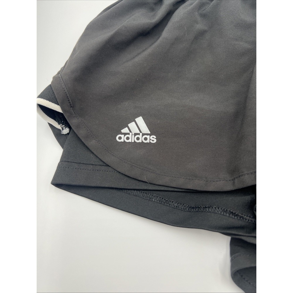 Adidas Aeroready Women's Black Shorts With Undershorts Inside Size Medium - Picture 2 of 8